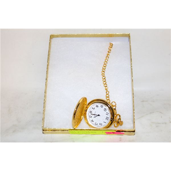 NEW GOLDEN CLOVER PATTERN POCKET WATCH
