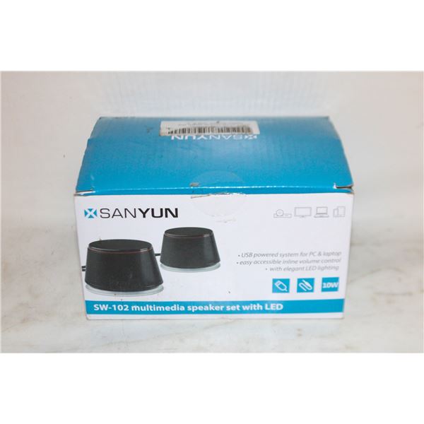 NEW SANYUN MULTIMEDIA WHITE SPEAKERS