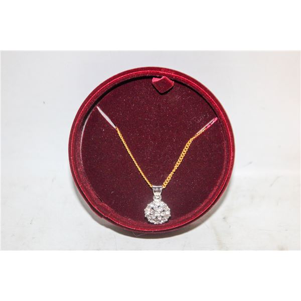 KALEIDOSCOPE PENDANT ON GOLD-TONE