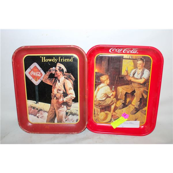 2 TRAYS COCA COLA VINTAGE