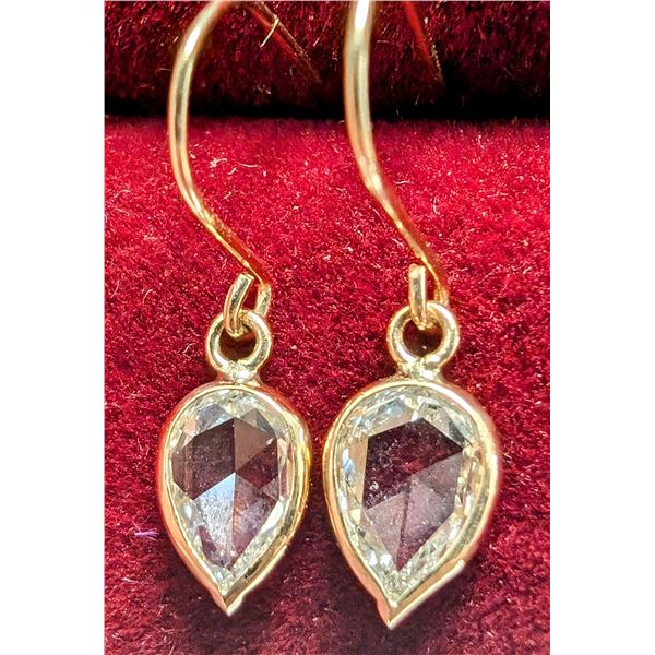 10K 0.37G ROSE CUT LAB DIAMOND (0.7CT) EARRINGS