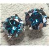 Image 2 : 14K LAB BLUE DIAMOND 0.45CT EARRINGS