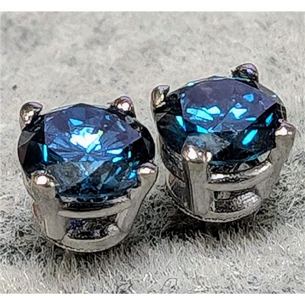 14K LAB BLUE DIAMOND 0.34CT EARRINGS
