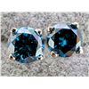 Image 2 : 14K LAB BLUE DIAMOND 0.34CT EARRINGS
