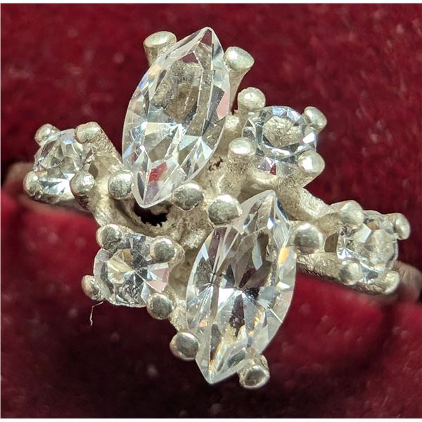 SILVER (CZ) RING SZ 4.5