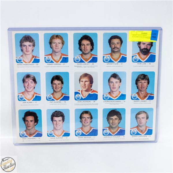 1982-83 UNCUT SHEET AUTO-PRINTED SIGNATURES ROOKIE
