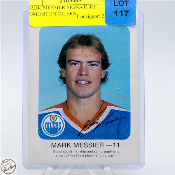 MARK MESSIER PRINTED SIGNATURE EDMONTON OILERS