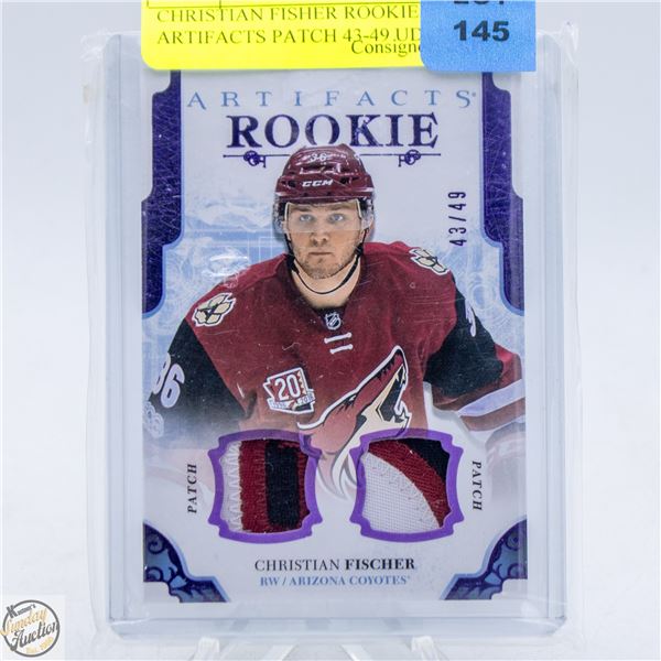 CHRISTIAN FISCHER ROOKIE ARTIFACTS PATCH 43-49 UD