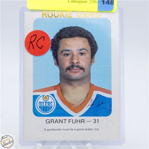 GRANT FUHR ROOKIE OILERS GOALIE
