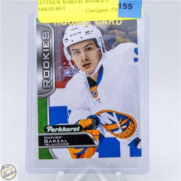 MATTHEW BARZAL ROOKIES PARKHURST