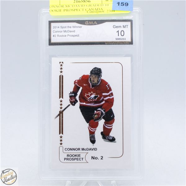 CONNOR MCDAVID GRADED 10 ROOKIE PROSPECT CANADA