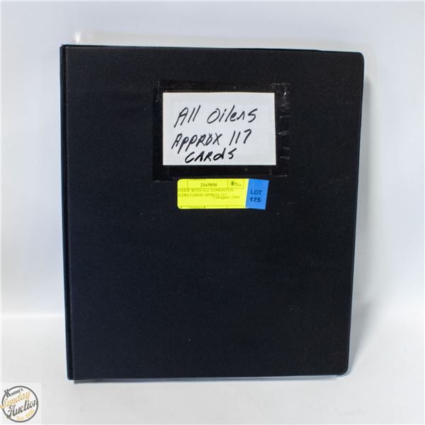 BINDER WITH ALL EDMONTON OILERS CARDS APPROX 117