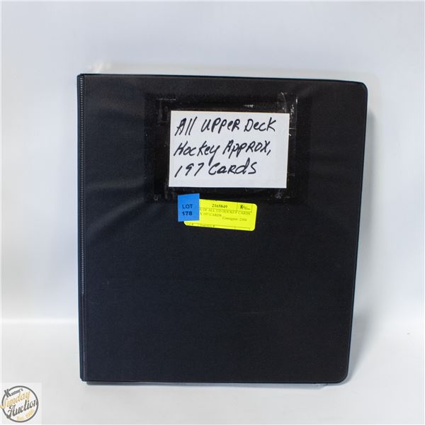 BINDER OF ALL UD HOCKEY CARDS APPROX 197 CARDS