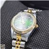 Image 2 : REPLICA ROLEX LADIES WATCHGREEN/GOLD NEW CRYSTAL