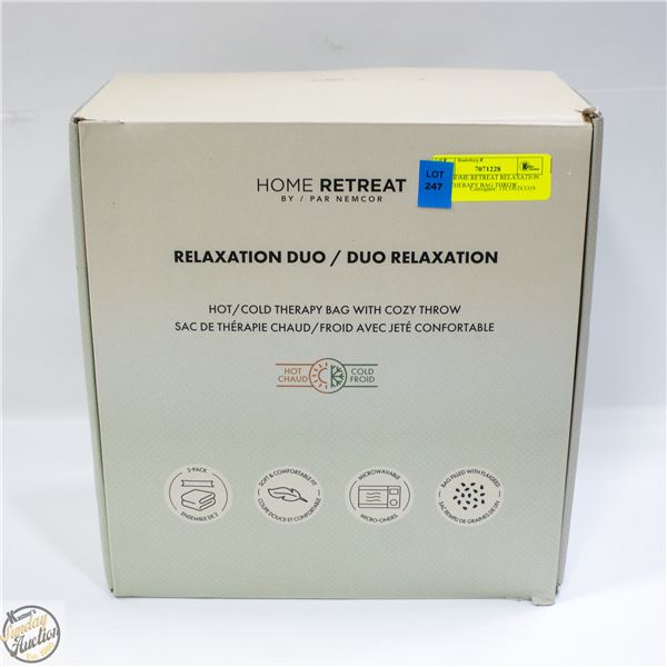 NEW HOME RETREAT RELAXATION DUO THERAPY BAG THROW