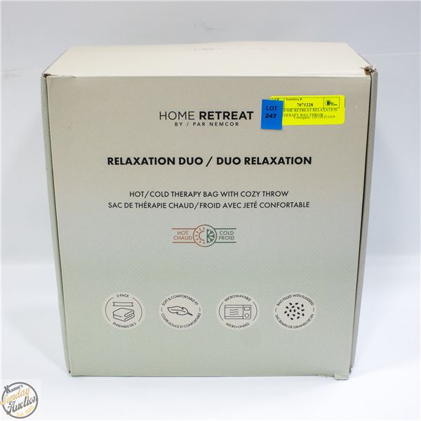 NEW HOME RETREAT RELAXATION DUO THERAPY BAG THROW