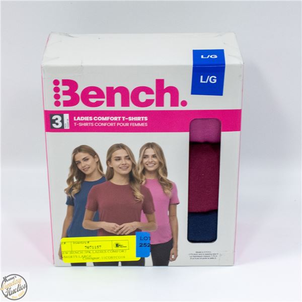 NEW BENCH 3PK LADIES COMFORT T-SHIRTS LARGE