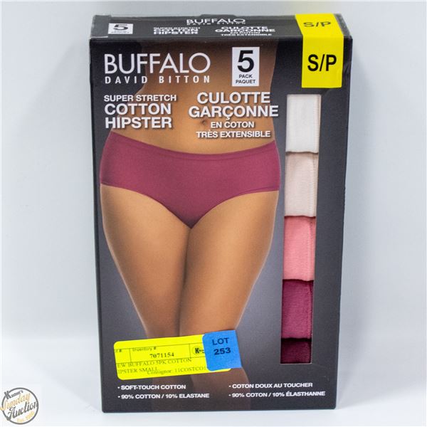 NEW BUFFALO 5PK COTTON HIPSTER SMALL