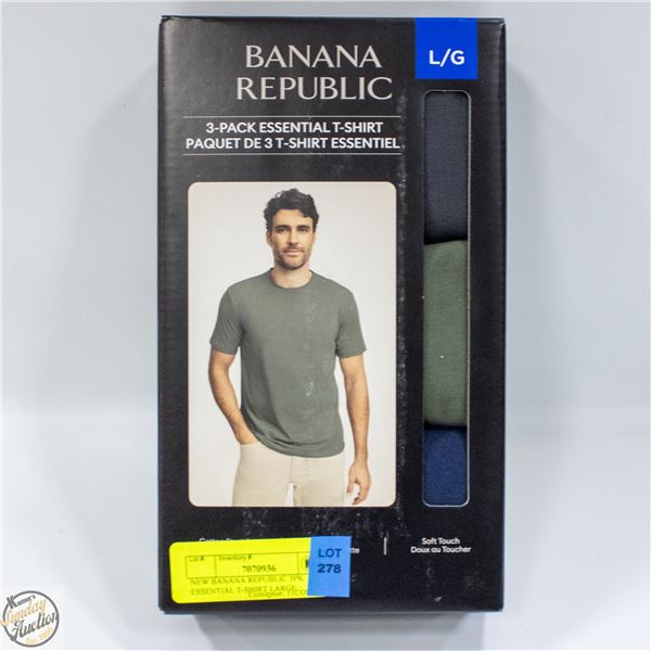 NEW BANANA REPUBLIC 3PK ESSENTIAL T-SHIRT LARGE