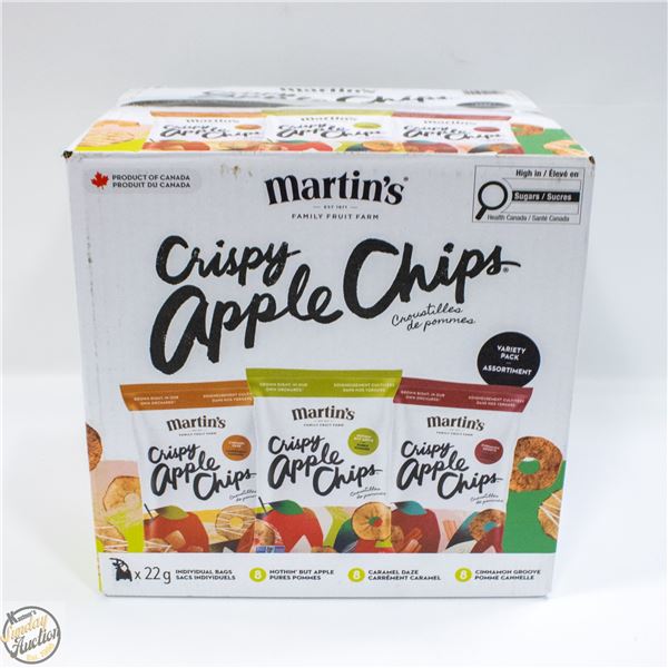 22 X 22G MARTINS CRISPY APPLE CHIPS