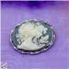 Image 1 : VINTAGE BLUE LADIES CAMEO BROOCH