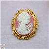 Image 1 : VINTAGE PINK VICTORIAN STYLE CAMEO BROOCH