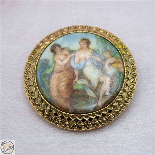VINTAGE VICTORIAN STYLE 2 WOMAN & A CHERUB CAMEO