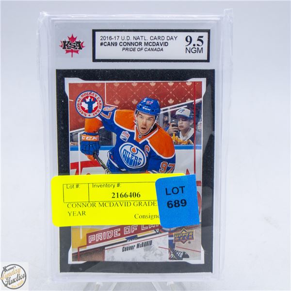 CONNOR MCDAVID GRADED 1ST YEAR