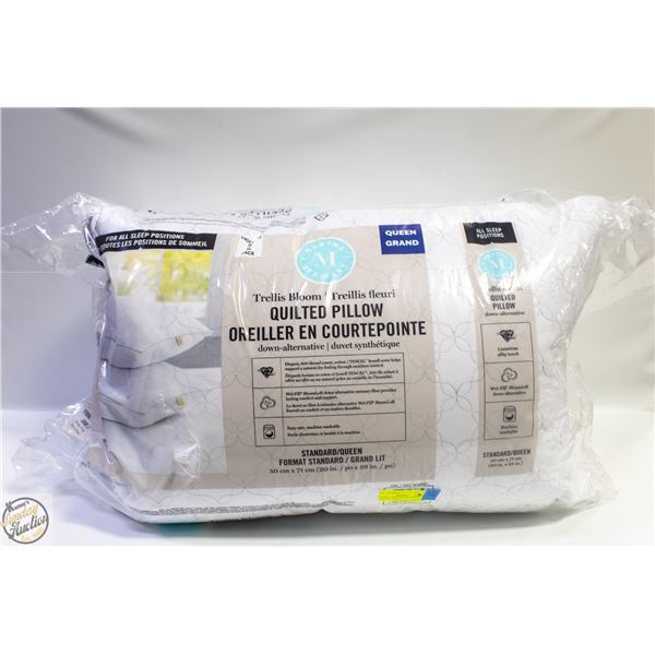 MARTHA STEWART 2PK QUEEN SIZED PILLOWS