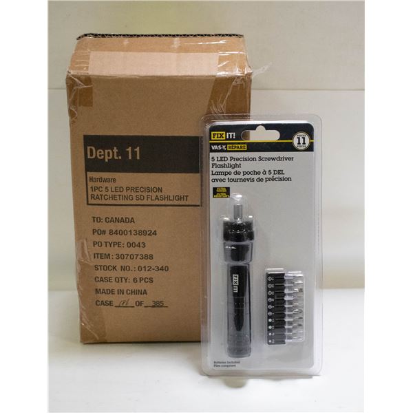 CASE WITH 6 11PC 5 LED PRECISION SCREWDRIVERS