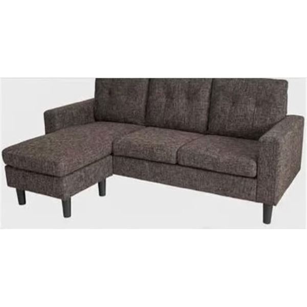BRAND NEW TEDDY BROWN FABRIC REVERSIBLE SECTIONAL