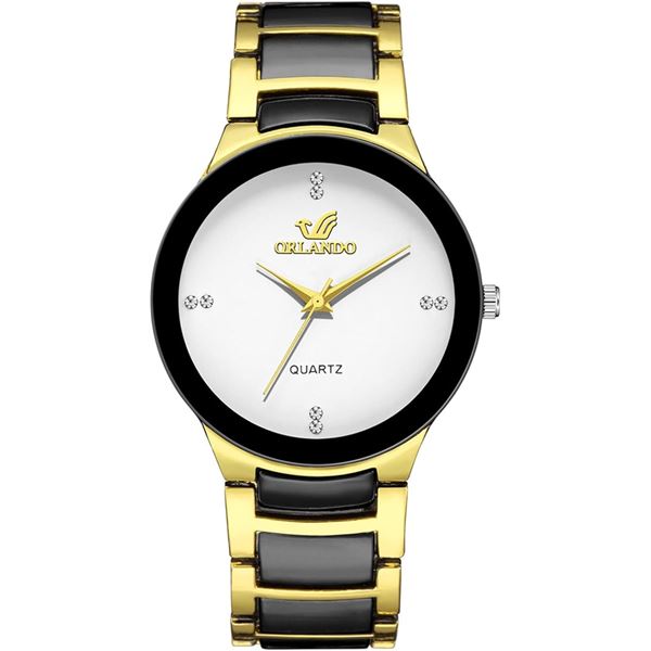 NEW ORLANDO WHITE DIAL GOLDEN LUXURY WATCH