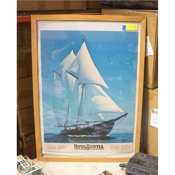 NOVA SCOTIA BLUE NOSE II PRINT FRAMED 21" X 29"
