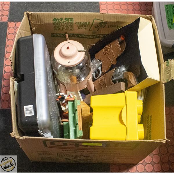 BOX OF VINTAGE TOYS