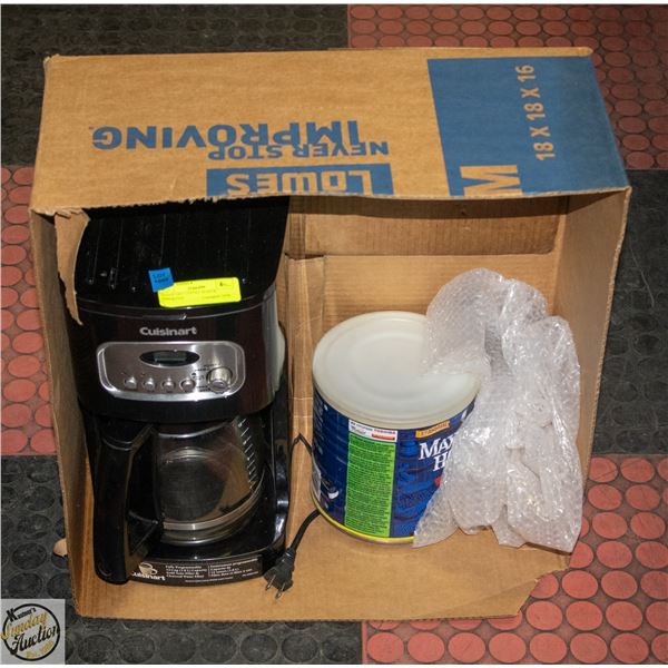 CUISINART COFFEE MAKER + ASSORTED