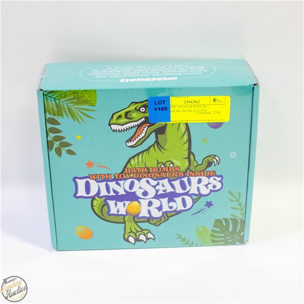 NEW 6 PC BATH BOMBS W/ DINOSAURS WORLD TOYS