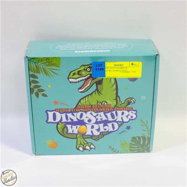 NEW 6 PC BATH BOMBS W/ DINOSAURS WORLD TOYS