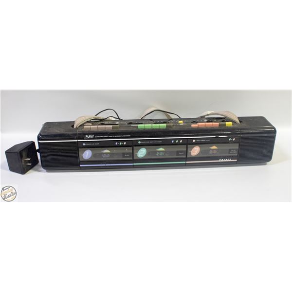 ANTIQUE PULSER TRIPLE CASSETTE RECORDER/