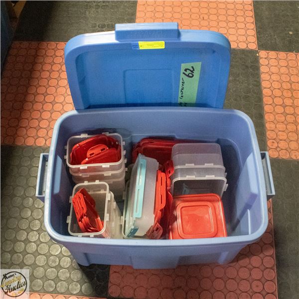 12 FOOD-SAFE PLASTIC CONTAINERS,