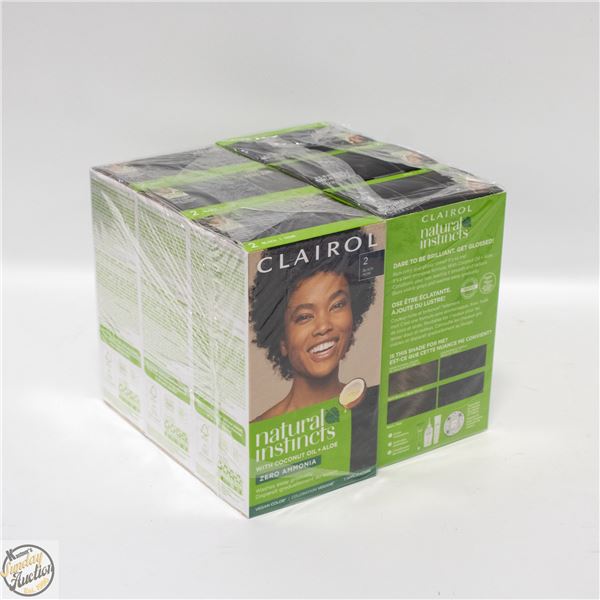 6 CLAIROL NATURAL INSTINCTS 2 BLACK HAIR DYE KITS