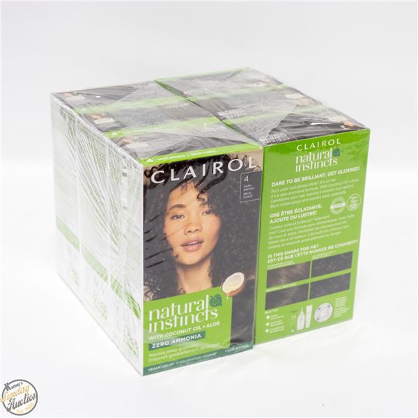 6 CLAIROL NATURAL INSTINCTS 4 DARK BROWN HAIR DYE