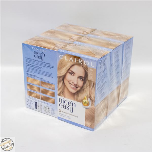 6 X NICE & EASY 9A LIGHT ASH BLONDE HAIR DYE KITS