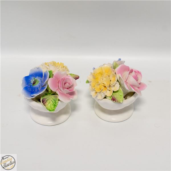 2 VINTAGE ROYAL STRATFORD BONE CHINA FLOWER