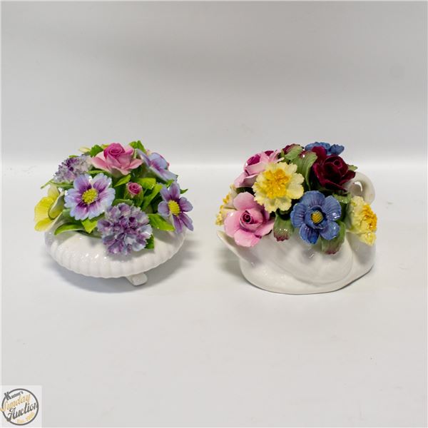 2 VINTAGE ROYAL ADDERLEY+ROYAK AYNSLEY BONE CHINA