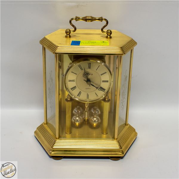 VINTAGE WEST GERMANY MEODY CLOCK WITH ROSES