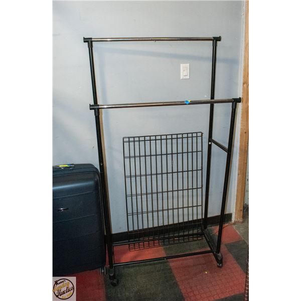 2-TIER LAUNDRY HANGERS W/FOUR WHEELS