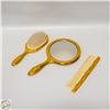 Image 1 : VINTAGE VANITY MIRROR BRUSH COMB SET ROSE PATTERN