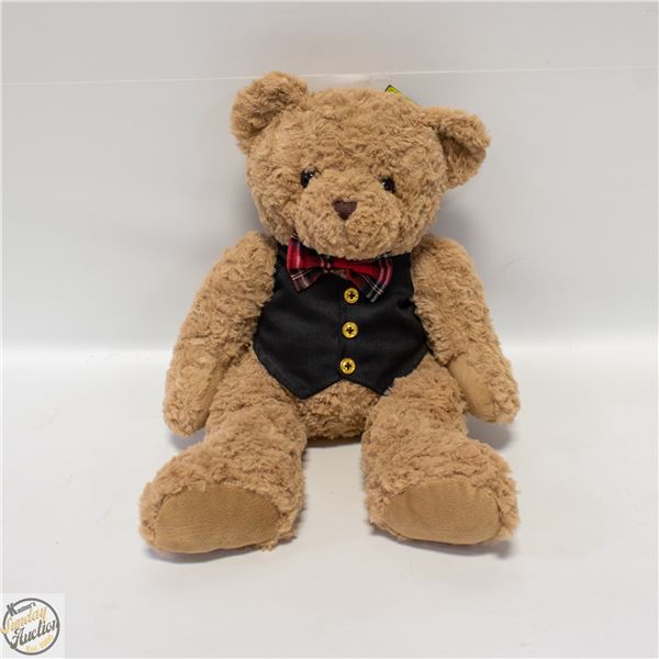 CARLETON THE 15" BOMBAY TEDDY BEAR IN VEST WITH