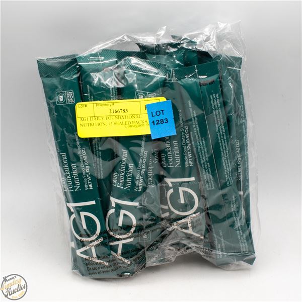 AG1 DAILY FOUNDATIONAL NUTRITION, 13 SEALED PACKS