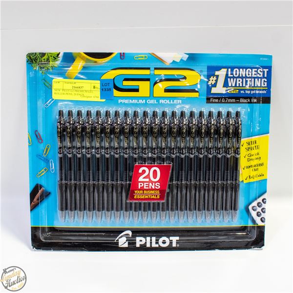 NEW  PILOT G2 PREMIUM GEL ROLLER PENS, 20 PACK